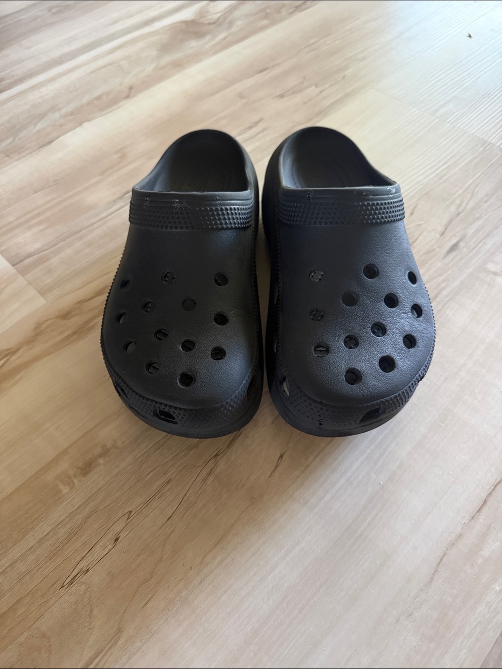 Crocs Black Slip-On platform Clogs